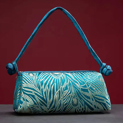 Women's shoulder/handbag in embroidered silk