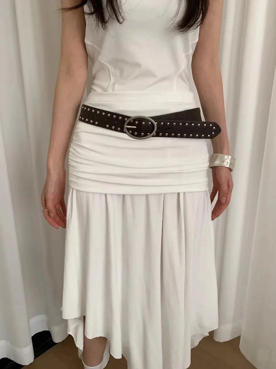 Bohemian women's belt with rivets, sophisticated and exclusive design