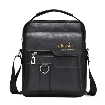Men's crossbody bag with zipper closure, made of synthetic leather and with ample storage capacity