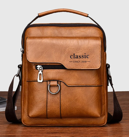 Men's crossbody bag with zipper closure, made of synthetic leather and with ample storage capacity