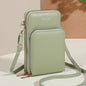 Modern, compact, and secure women's cell phone bag. Holds phones, cards, and documents