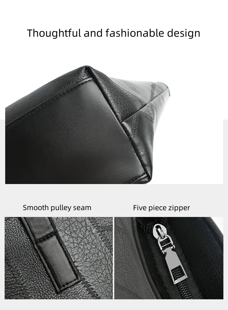 Stylish and elegant women's square tote bag with a horizontal zipper, suitable for carrying by hand or on the shoulder