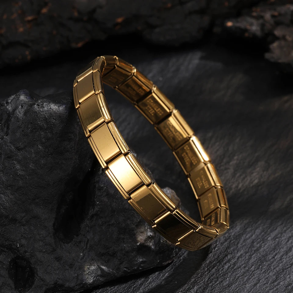 Italian-Style Square-Link Stainless Steel Bracelets – Unisex – Flexible Italian Links