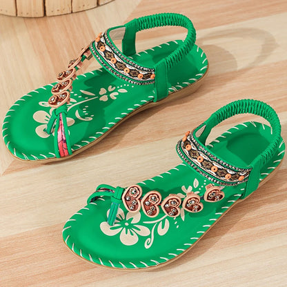 Women's bohemian style flip-flops