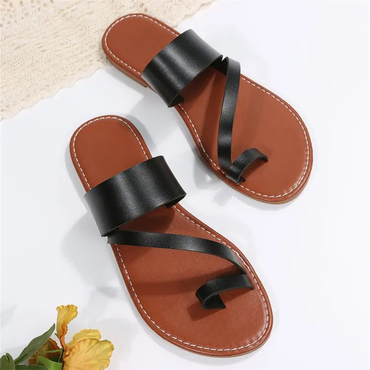 Women's minimalist thong sandals, flat style for comfort at home