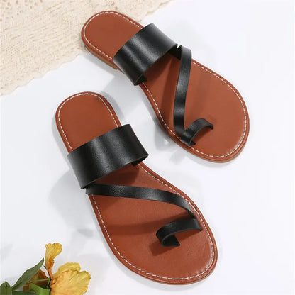 Women's minimalist thong sandals, flat style for comfort at home