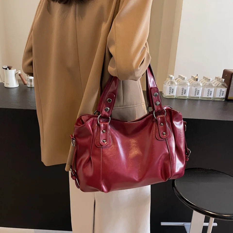 Stylish, large-capacity retro women's shoulder/crossbody bag