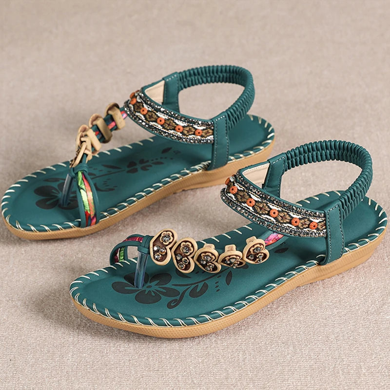 Women's bohemian style flip-flops