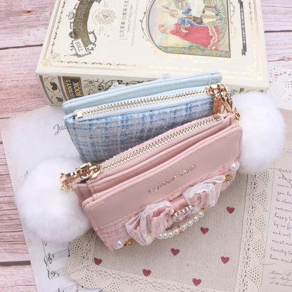 Small women's girls leather wallet