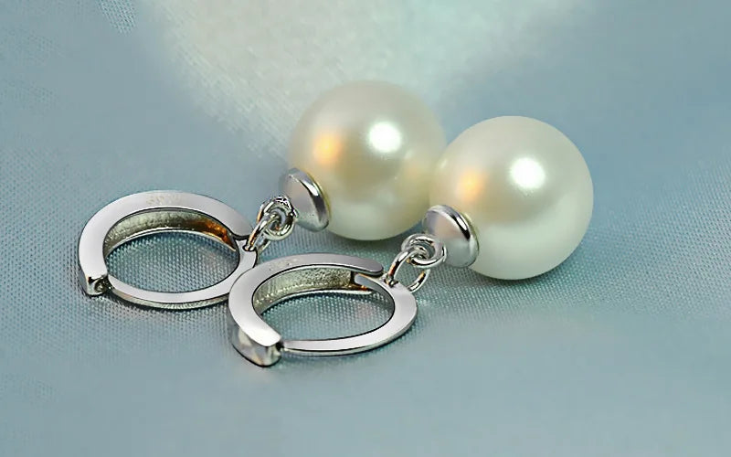 Earrings with Natural Freshwater Pearls in 925 Sterling Silver