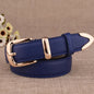 High-quality women's leather belt with a vintage buckle