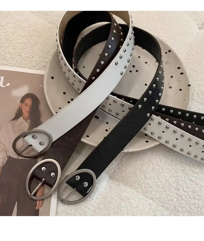 Bohemian women's belt with rivets, sophisticated and exclusive design