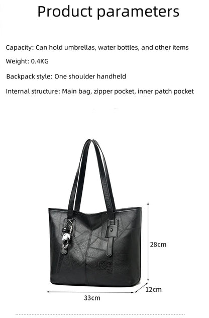 Stylish and elegant women's square tote bag with a horizontal zipper, suitable for carrying by hand or on the shoulder