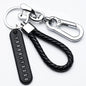 Modern DIY cell phone plate pendant keychain for men, made of braided leather cord, anti-loss accessory for car keys