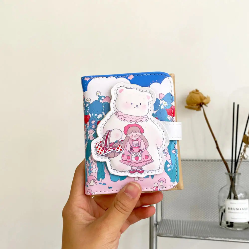 A women's wallet ideal for teenagers, featuring a cartoon design.