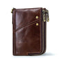Unisex wallet in genuine leather, compact, with a sophisticated design and RFID-protected compartment for cards