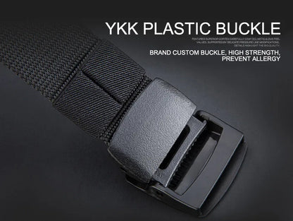 Men's casual canvas belt for outdoor activities, tactical nylon, sports