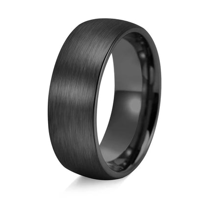 Men's 8mm black stainless steel ring