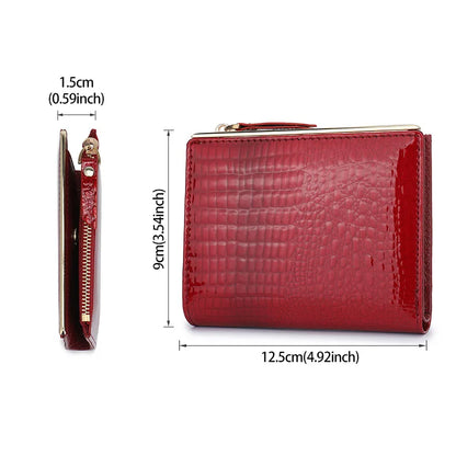 Women's wallet made of genuine leather, with multiple card slots.