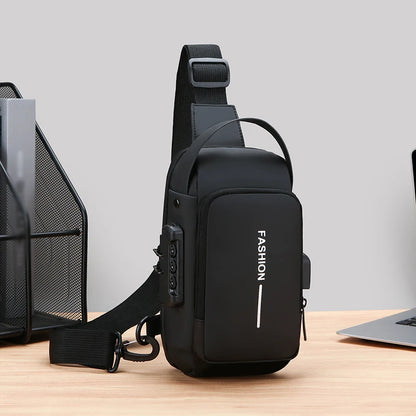 Stylish Men's Sling Bag - Durable Oxford Fabric, Crossbody Chest Pack with Phone Pocket, Zip Closure for Daily Commute