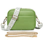 Women's leather tote bag, classic style with crossbody strap and chain detail