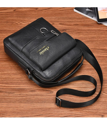 Men's crossbody bag with zipper closure, made of synthetic leather and with ample storage capacity