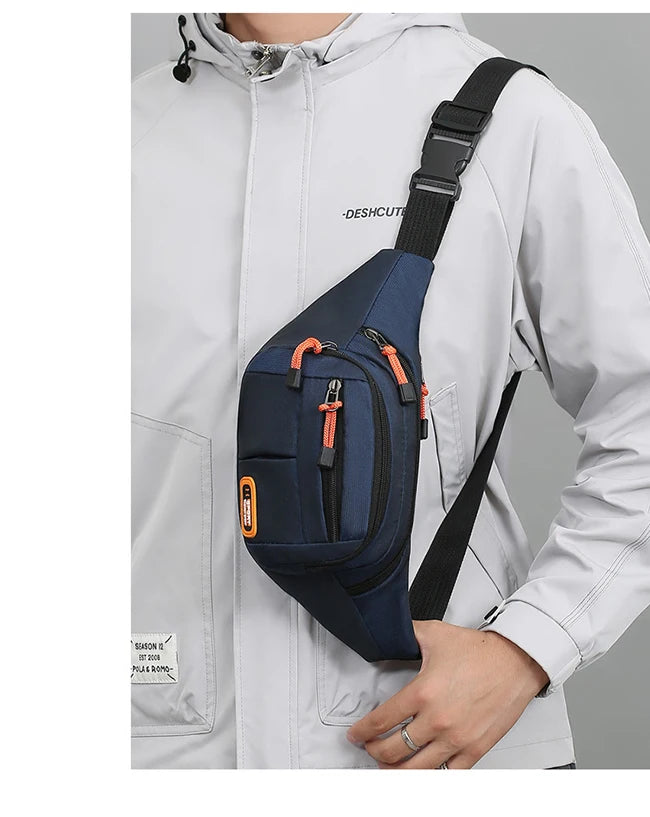 Multifunctional unisex waist bag with large capacity and waterproof properties