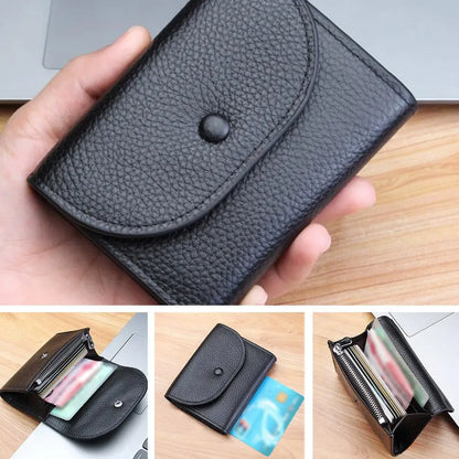 Charming small women's wallet in leather with card slots