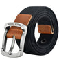 Men's tactical canvas belt, modern and casual, goes well with jeans, ideal accessory for outdoor sports and hunting, with nylon pin buckle