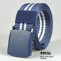 Men's casual belt for outdoor activities, made of canvas and nylon, without metal