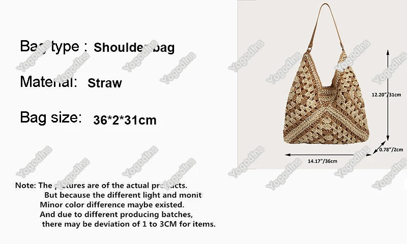 Popular women's shoulder bag in woven straw, medium size, with strap, ideal for the beach