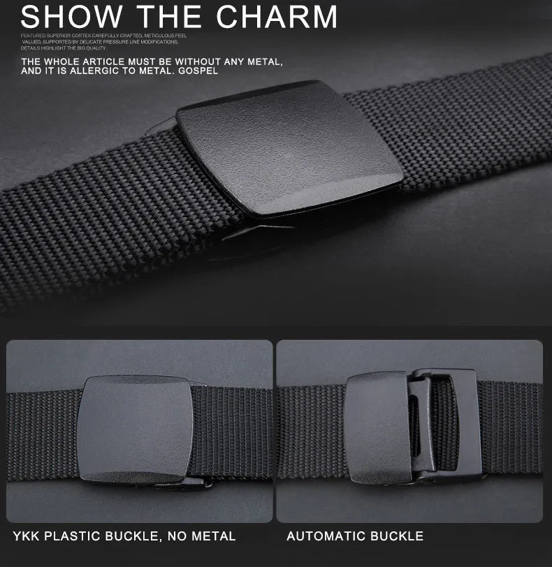 Men's casual canvas belt for outdoor activities, tactical nylon, sports