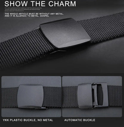 Men's casual canvas belt for outdoor activities, tactical nylon, sports