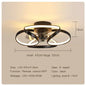 Smart Nordic ceiling fan with LED light, dimmable and silent, with remote control. Bedroom lighting