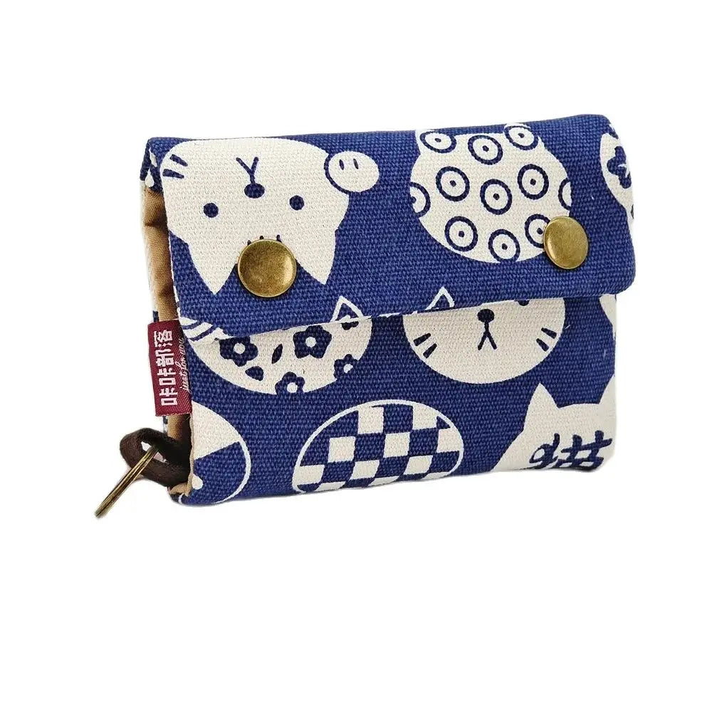 Women's wallet with cartoon print for girls, with key holder and coin purse in various designs.