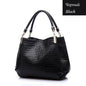 Women's satchel and tote bag with crocodile print and top handle. Stylish