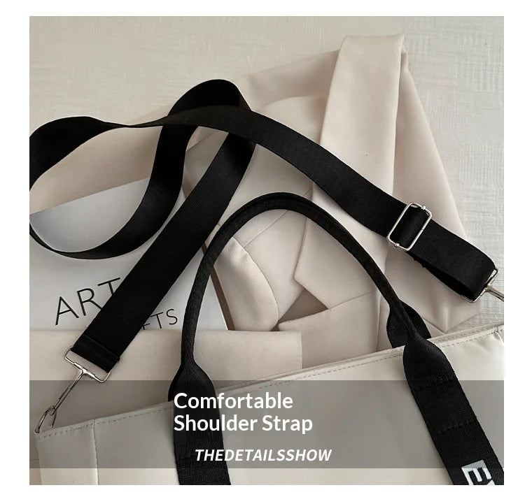 Women's Waterproof Nylon Tote Bag – Large Capacity and Lightweight with Crossbody Strap
