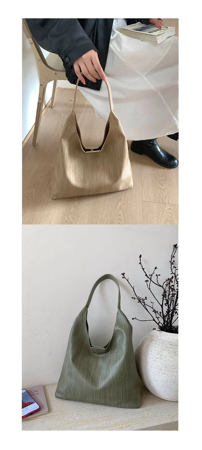 Women's High-Quality leather tote bag, vintage style, model 2025