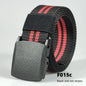 Men's casual belt for outdoor activities, made of canvas and nylon, without metal