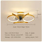 Smart Nordic ceiling fan with LED light, dimmable and silent, with remote control. Bedroom lighting