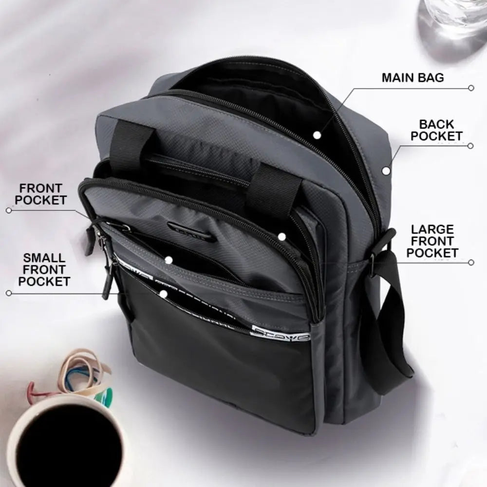 High-capacity, high-quality men's shoulder bag, made of waterproof and multifunctional Oxford fabric