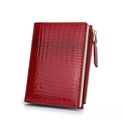 Women's wallet made of genuine leather, with multiple card slots.