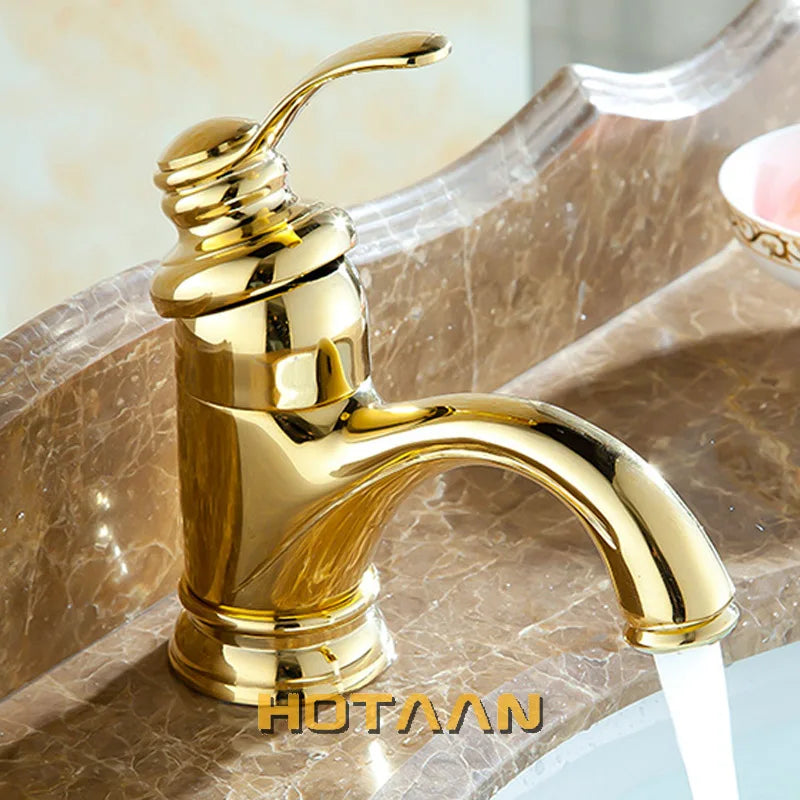 Crane 6-inch antique brass lavatory faucet