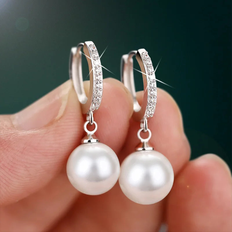 Earrings with Natural Freshwater Pearls in 925 Sterling Silver