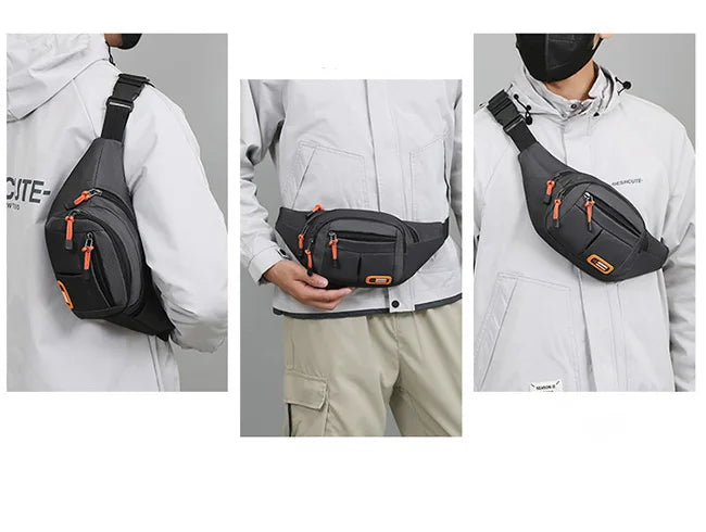 Multifunctional unisex waist bag with large capacity and waterproof properties