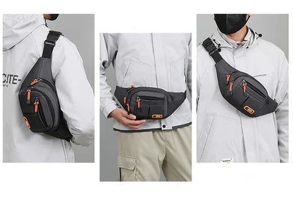 Multifunctional unisex waist bag with large capacity and waterproof properties