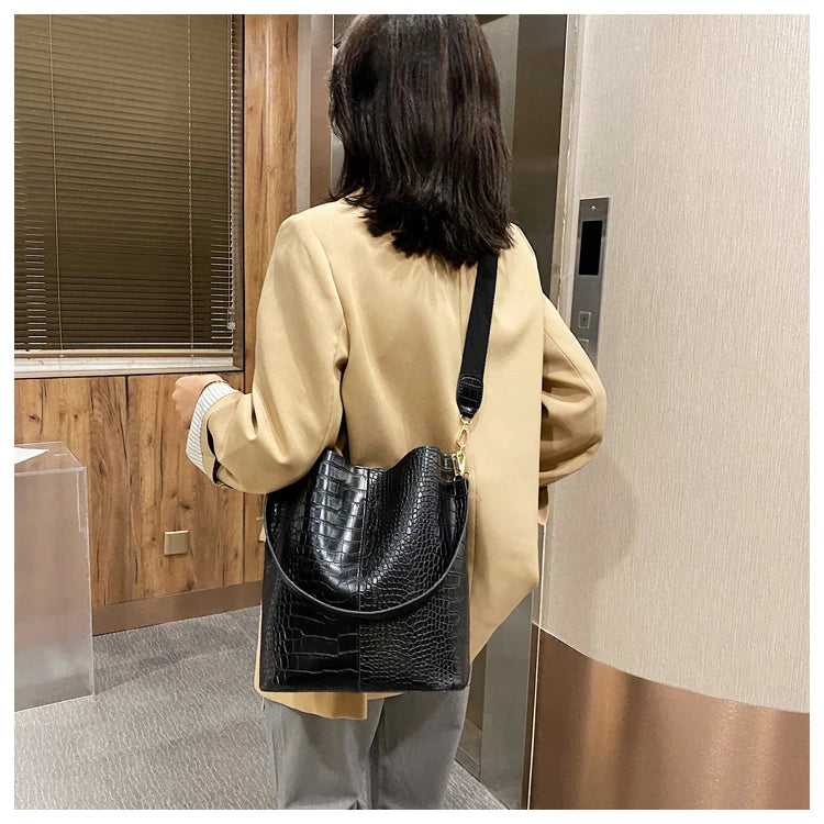 Elegant vintage women's leather handbag