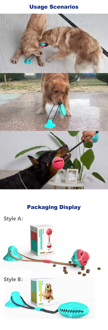 Interactive silicone toy with suction cup for dogs, ideal for chewing and cleaning teeth
