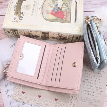 Small women's girls leather wallet