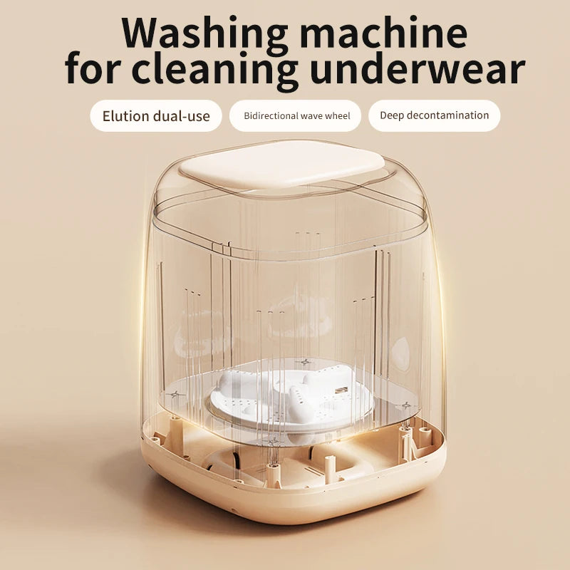 Fully Automatic Portable Mini Washer with Spin-Dry Function (220V) for Underwear and Children's Clothing